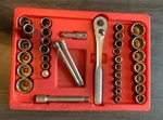 Vintage Craftsman 35 Pc & Draw Metric Sae Socket Set 1/4" 3/8" 1/2" As Is Usa. Fixed Price $249.99.