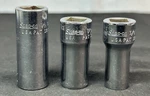 Snap On 3/8" Drive 3/8", 7/16", 1/2" Sae Semi Deep Socket Set 12 Pt (fdh Series). Fixed Price $50.00.