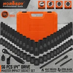 56pc 1/4" Drive Impact Deep Socket Set Extension Bar Universal Joint Sae Metric. Fixed Price $46.99.