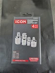 Icon Professional Socket Adapter Set 4-piece Chrome Moly Steel. Fixed Price $10.99.