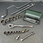 Vintage Speedmaster Western Auto Mechanic Socket Wrench 30+ Tool Set Ratchet Box. Fixed Price $150.00.
