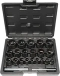 22 Piece Bolt Nut Extractor Set, 1/2" And 3/8" Drive Impact Lug Remover. Fixed Price $65.11.