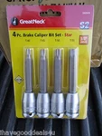 Great Neck 4 Pc Brake Caliper Bit Set 3/8"drive 33625418 T-40 T45 T50 T55. Fixed Price $9.99.