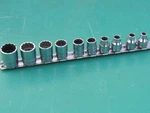 Snap-on 211fy 3/8" Dr 10pc Sae 12 Point Shallow Socket Set 1/4" - 3/4" Underline. Fixed Price $89.89.