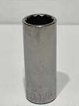 K-d 11/16" 12 Point 3/8" Drive Deep Socket Usa Pn # 52 3222 Chrome Kd K D Vtg. Fixed Price $12.99.