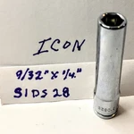Icon Deep Socket 9/32" X 1/4" - 6 Pt -s1ds28 Free Usa Shipping. Fixed Price $11.96.