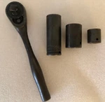 Cornwell Rachet 3/8" Drive 3 Sockets 17mm Deep Pm2217ll P3122 11/16 P2220 5/16". Fixed Price $44.99.