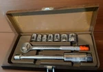 Herbrand 11-pc 3/8" Drive Sae Socket Set Ratchet Extension Spark Plug Metal Box. Fixed Price $42.37.