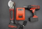 Snap On Cordless Angle Grinder & Hammer Drill 18.v With Batt. Ctgr8850 Cdr8850. Fixed Price $450.00.