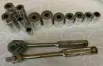 Indestro 3/8" Drive 14pc Ratchet/socket Mixed Set Made In The Usa. Fixed Price $45.00.