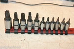 Matco Tools 1/4" & 3/8" Drive 11pc Sae Tamperproof Torx Bit Driver Set (il). Fixed Price $195.00.