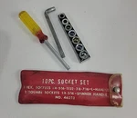 Vintage Dunlap 10-piece 1/4" Hex Drive Socket Set No. 46252 W/ Case. Fixed Price $19.95.