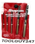 Snap On Dbcl105 B 5pc Left-hand Cobalt Drill Bit Set In Red Pouch New Usa Tools. Fixed Price $129.95.