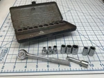 Husky 1/4 Drive Tool Kit Metal Box, Ratchet, Extension, Sockets, Usa Made. Fixed Price $38.00.