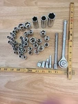 Huge Vintage Husky 43 Socket Lot! Usa Made Tools!! 1/4 ,3/8 , & 1/2 Sockets/extn. Fixed Price $54.98.