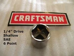 Craftsman 1/4" Drive Dr Sae Inch In Shallow - Socket 6 Point Pt 6pt Any Size. Fixed Price $6.95.