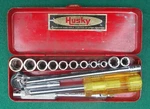 Husky 17-pc 1/4" Dr. Sae Socket Wrench Set W/box Close Out Free Shipping. Fixed Price $49.99.