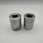 Vtg Crescent Life-time Usa 1/2" Drive Sockets 12 Point 15/16" & 1". Fixed Price $10.97.