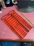 2 Pack Mac Usa Shml38r 3/8 In Drive Red Magnetic Socket Holder For 28 Sockets. Fixed Price $48.18.
