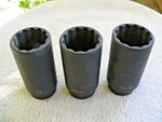 Grey Pneumatic 1/2" Drive 32, 33, 34mm Deep Impact Sockets. Fixed Price $25.00.