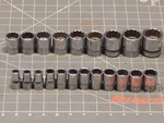 Snap On 21 Of 23pc Metric 1/2" Drive Shallow Socket Set 10mm 31mm 12pt Dr. Fixed Price $437.09.