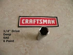 Craftsman 1/4" Dr Drive - Deep Sae In Inch Socket 6 Pt Point 6pt Any Size.... Fixed Price $8.95.