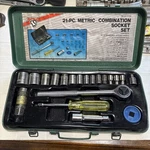 Vintage! Buffalo 21 Piece Metric 248 Combination Socket Set Steel Case. Fixed Price $18.00.