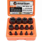 Amartisan 14 Pc Female E-torx Star Socket Set/rail, 1/4" 3/8" E4 - E24, Black. Fixed Price $21.46.