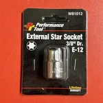 Performance Tool W81012 External Star Socket 3/8" Drive E-12. Fixed Price $11.99.
