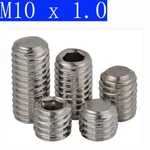 M10 X 1.0mm Fine Pitch Grub Screws Socket Set 304 Stainless Steel Din 913. Fixed Price $40.65.
