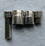 Vtg Snap-on 4pc 3/8 Dr Shallow Sockets Fv121 19/32 Fv191 3/4 Fv241 12pt Usa. Fixed Price $35.00.