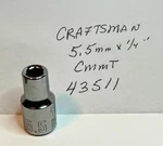Craftsman 5.5 Mm X 1/4" Dr Standard Socket - 6 Pt Cmmt 43511- Free Usa Ship. Fixed Price $9.96.