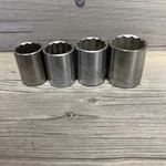 4 Craftsman Vintage 1/2 Drive 7/8 To 1-1/8 12 Pt Shallow Socket Set Metric Usa. Fixed Price $29.95.