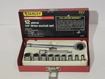 Vintage Stanley Professional 12 Piece 1/4" Drive Socket Set 87-731 Made In Usa. Fixed Price $39.95.
