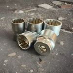 5pcs 12 Point 1/2" Dr Shallow Gear Wall Rounded 27-36mm Metric Socket Set. Fixed Price $23.99.
