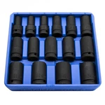 Genius Tools 15 Piece 1/2" Dr. Metric Semi-deep Thin Wall Impact Socket Set (.... Fixed Price $101.97.