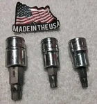 3pc Snap-on 3/8" Drive 50ip- 40ip- T-30 Torx Socket Set Usa. Fixed Price $69.82.