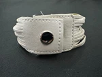 White Multi-strand Leather Snap Bracelet W/ Silver-tone Tubes Adjustable 7.75". Fixed Price $12.99.