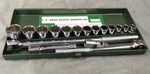 1/2" Drive Socket Set - Ratchet Extension & Breaker Bar Metal Case Japan. Fixed Price $59.50.