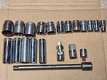 Blackhawk 21 Pc Socket Set 1/2" Drive Deep & Standard Sae Adapters And Extension. Fixed Price $25.00.