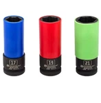 3pc 1/2 Dr. Metric Lug Nut Remover Wheel Socket W/protective Sleeve, Thin Wall. Fixed Price $33.47.