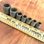 Vintage Proto Shallow Impact Socket Set 7 Pc 1/2" Drive 6 Point Made In The Usa. Fixed Price $55.19.