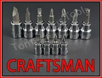 Craftsman 11pc 1/4 3/8 Phillips / Flat Blade Screwdriver Socket Wrench Bit Set. Fixed Price $19.22.