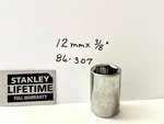 Stanley 12 Mm X 3/8" Dr Standard Socket 6 Pt # 86-307 Chrome Finish Free Ship. Fixed Price $9.96.