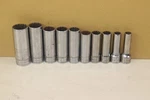 10pc Snap On 3/8" Dr. 12 Point Deep Socket Set Sfm 8,9,11,12,13,14,15,16,17,19mm. Fixed Price $125.00.