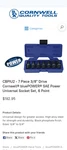 Cornwell Bluepower Sae Power Universal Socket Set, 6 Point Brand New, Never Used. Fixed Price $140.00.