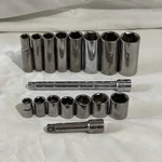 Vintage Craftsman 17 Pc 3/8" Drive G G1 H Vv Sae 6 Pt Deep Shallow Sockets Usa. Fixed Price $34.99.