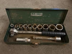 Vintage S-k Tools 1/2" Drive Ratchet Standard Socket 12 Pc & Snap-on 1". Fixed Price $50.00.