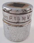 Snap-on Usa F18m 3/8" Drive 18mm Metric 12 Point Shallow Chrome Socket. Fixed Price $4.00.