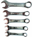 1 Lot Of 5 Cr-v Crome American 12 Point Stubby Wrenches. Fixed Price $14.99.
